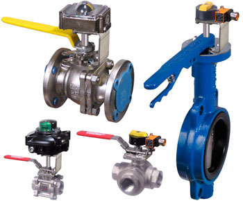 Manual valves with limit switches