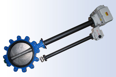 Custom Lug Butterfly Valve with Stem Extension and Electric Actuator