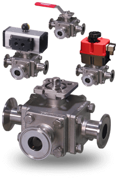 Manual and Actuated 3-way sanitary ball Valves