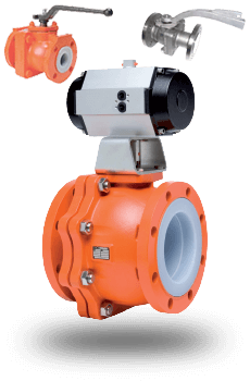 Manual and Actuated PFA Lined Ball Valves