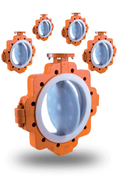 Manual and Actuated PFA Lined Butterfly Valves