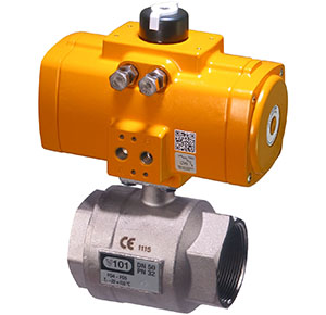 FE Series PVC butterfly valve with rack and pinion double acting pneumatic actuator