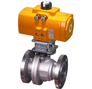 150F/300F Series ANSI Flanged Ball Valve with dual scotch yoke double acting pneumatic actuator