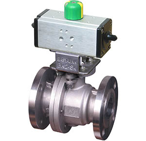 150F/300F Series ANSI Flanged Ball Valve with dual scotch yoke double acting pneumatic actuator