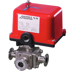 30D Series sanitary 3-way ball valve with general duty electric actuator