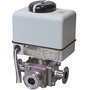 30D Series sanitary 3-way ball valve compact industrial electric actuator