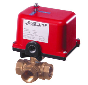 31D Series Brass 3-way ball valve with general duty electric actuator
