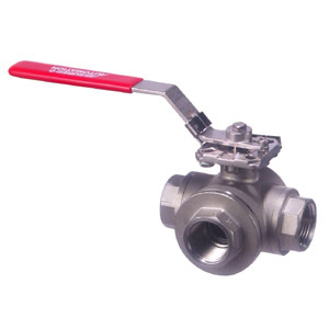33D Series Stainless Steel 3-way ball valve with manual lever