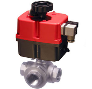 33D Series Stainless Steel 3-way ball valve with multi-voltage electric actuator