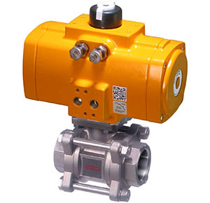 36 Series stainless steel ball valve with dual scotch yoke double acting pneumatic actuator
