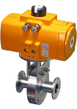 BFY Series Sanitary butterfly valve with dual scotch yoke double acting pneumatic actuator