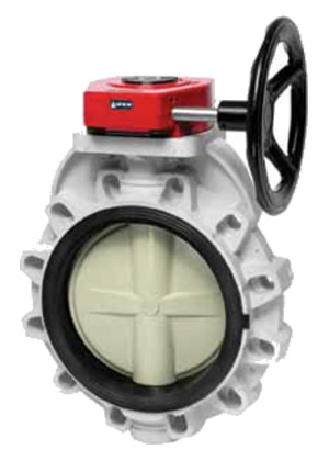 FK Series PVC butterfly valve with dual scotch yoke spring return pneumatic actuator