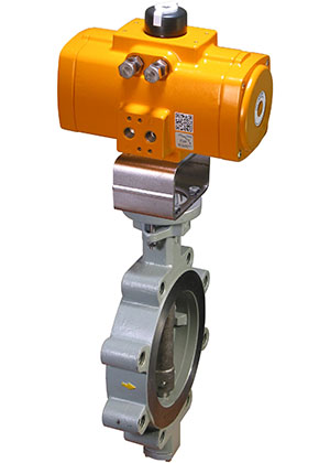 HP Series High Performance butterfly valve with rack and pinion double acting pneumatic actuator