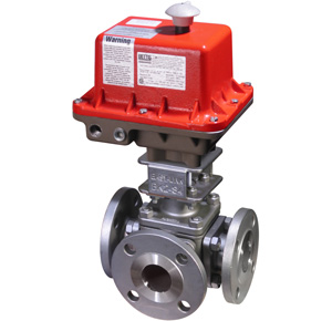 300# Flanged Carbon Steel 3-way Ball Valve with heavy-duty explosion proof electric actuator