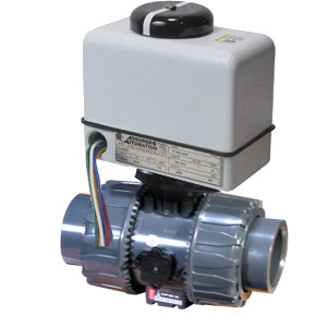 P2 Series PVC ball valve with compact electric actuator