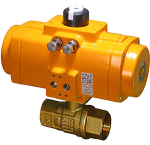 250LF Series automated lead free ball valve with dual scotch yoke spring return pneumatic actuator