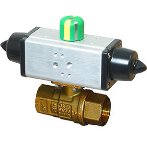 250LF Series automated lead free ball valve with dual scotch yoke spring return pneumatic actuator