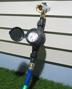 WM-PC Mechanical Water Meter between spigot and garden hose