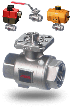 1-1/4" Pneumatic Single Acting Spring Return Air Actuated Stainless Ball Valve