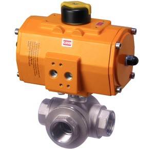 3 Way valve with pneumatic actuator