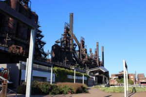 The Hover-Mason Trestle runs between the Blast Furnaces and the band shell