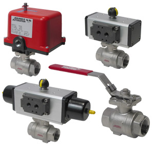 certified oxygen cleaned stainless steel actuated ball valves